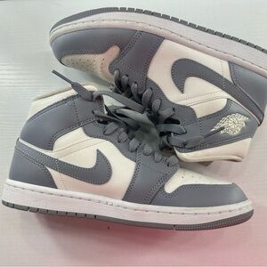 Gray and White High-Top Sneakers w box